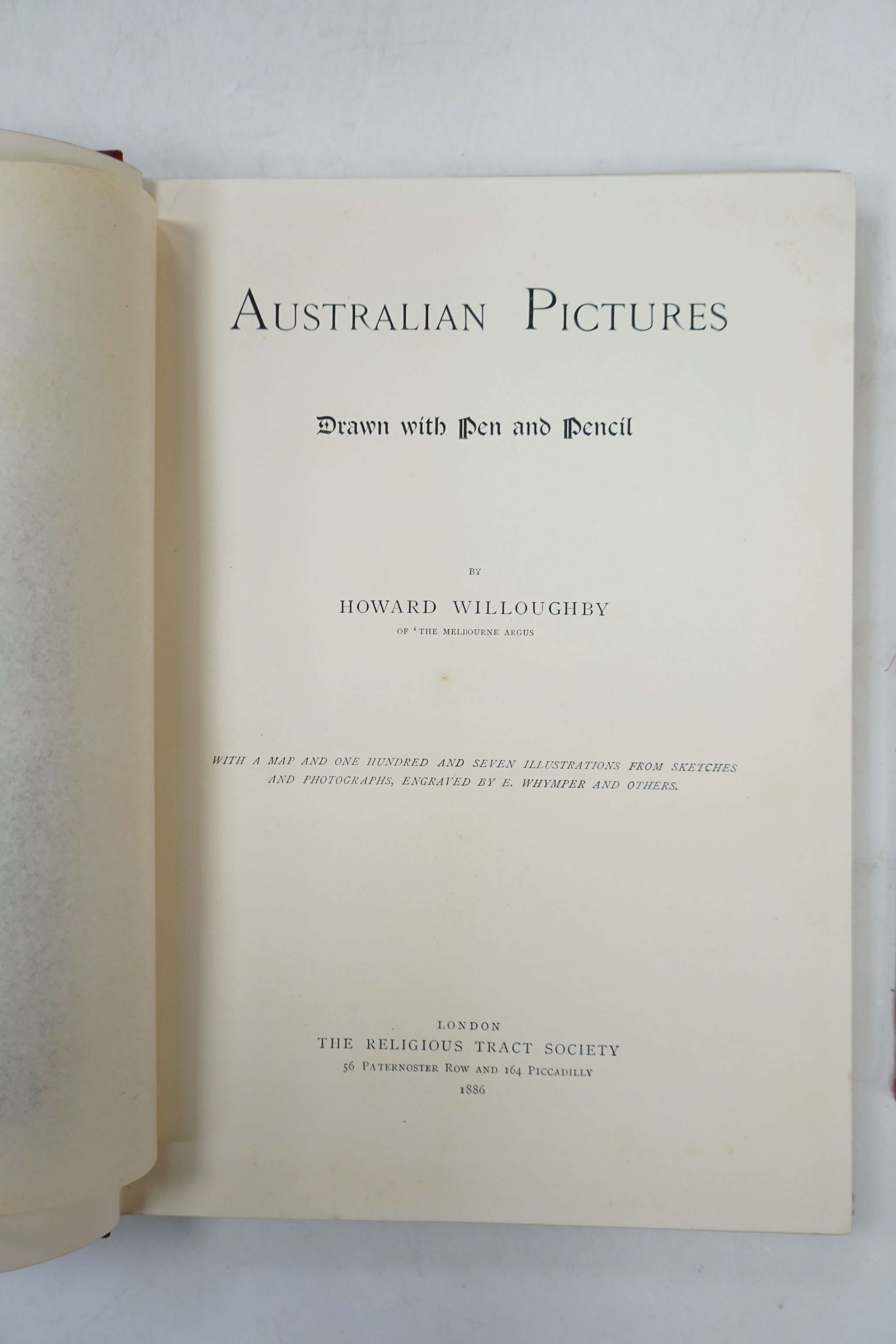 Martin, Robert Montgomery - The British Colonies, Australia. c.1855. original gilt red cloth. Album of Tasmanian Views. Hardback with gilt title to the front cover, no date but circa 1900. Published in Hobart by J Walch